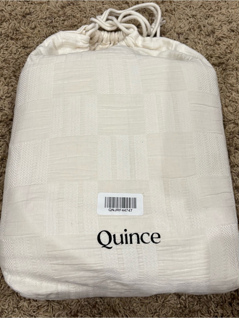Quince Duvet - Twin Checkered Matelasse Cotton Duvet Cover Set